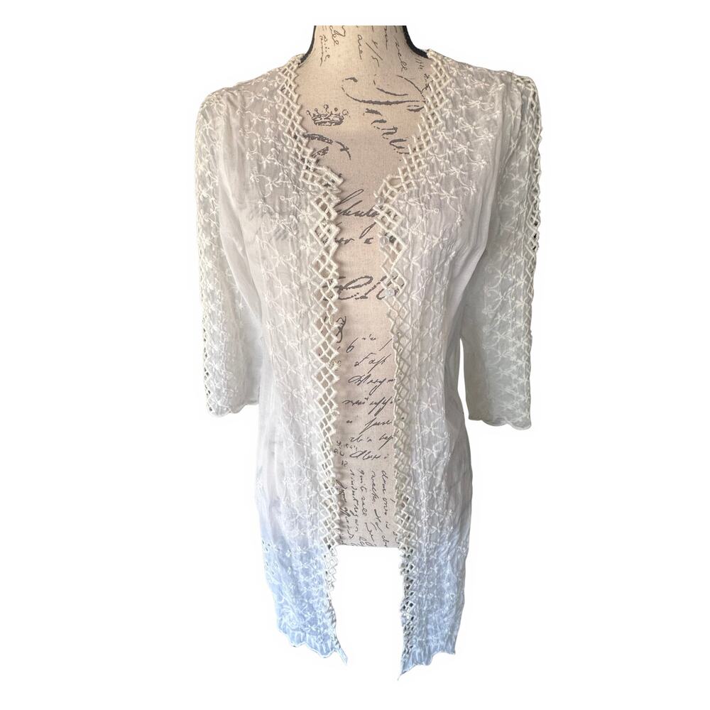 Free People Cream Ornate Embroidered Kaftan/ Coverup, Boho, Size XS, NWOT